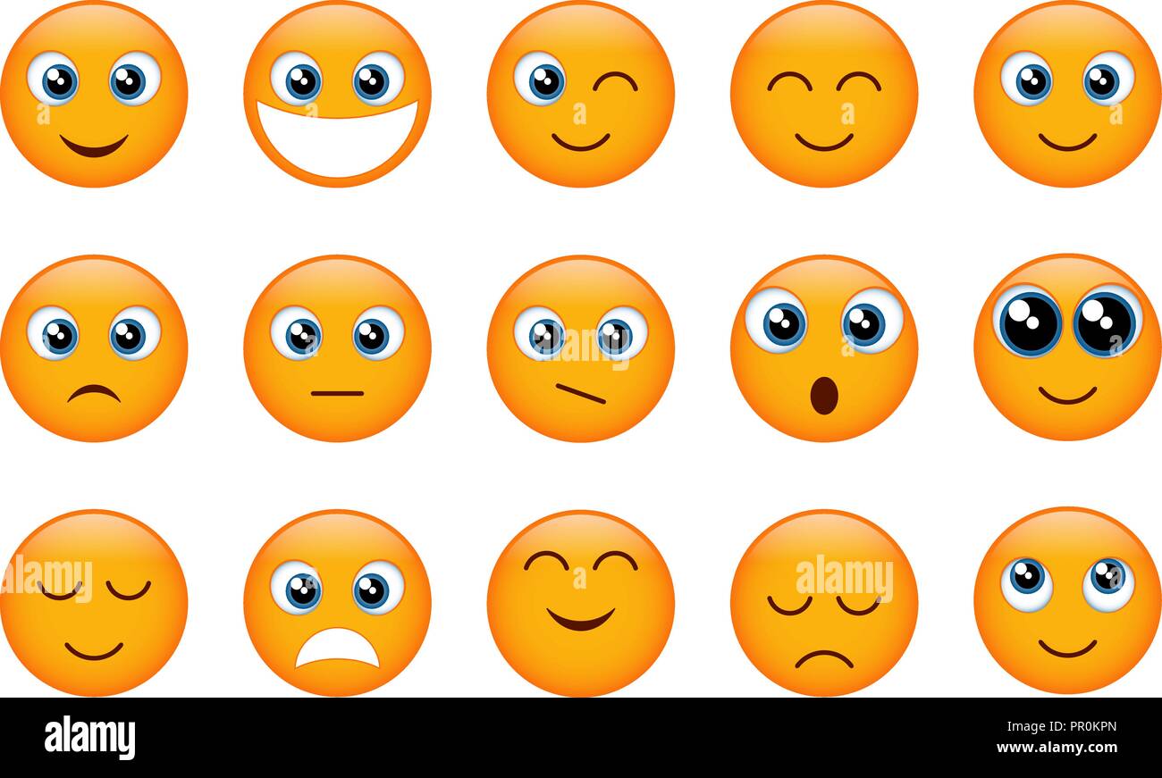 Set of yellow emojis Stock Vector Image & Art Alamy
