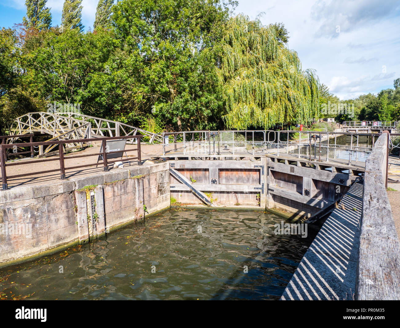 Iffley Lock, River Thames, Oxford, Oxfordshire, England, UK, GB Stock