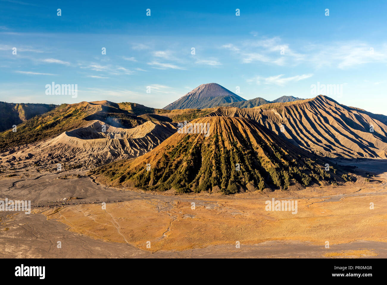Mountains Bromo, Semeru, Batok and Widodaren, Bromo Tengger Semeru National Park, Java, Indonesia Stock Photo