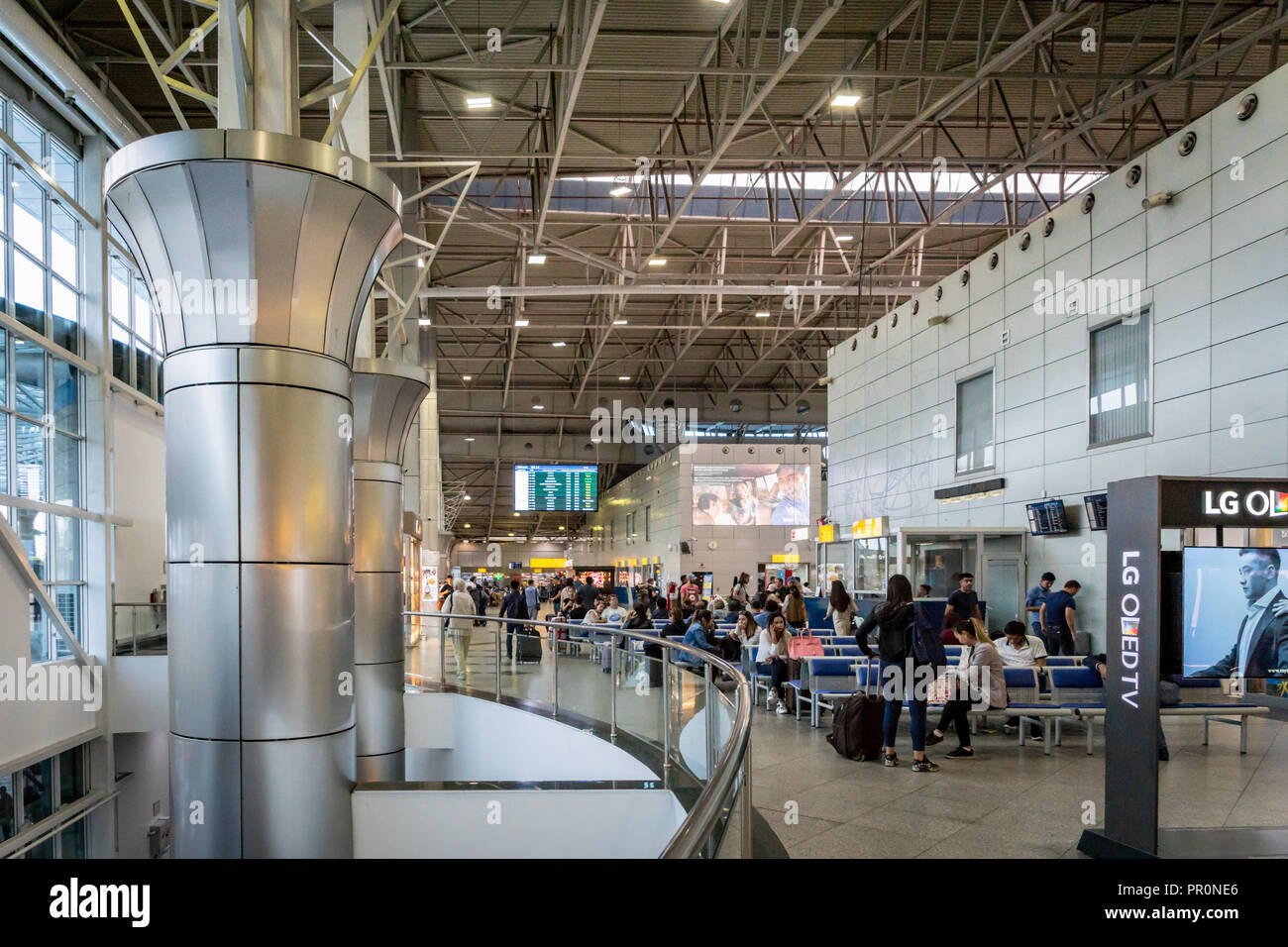 Almaty, Kazakhstan - September, 2018: Almaty airport architecture. The Almaty airport is the largest international airport in Kazakhstan. Stock Photo