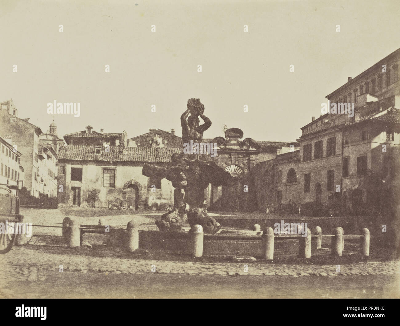 Fontana del Tritone; Mrs. Jane St. John, British, 1803 - 1882, Rome, Italy;  1856 - 1859; Albumen silver print from a paper Stock Photo - Alamy