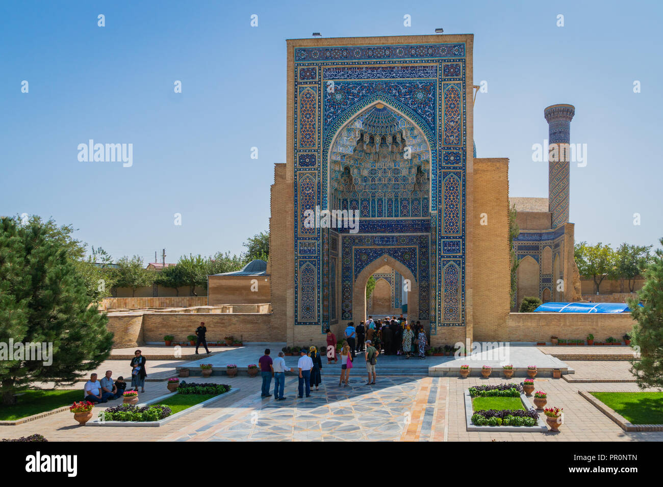 Samarkand, Uzbekistan - Septem 2018: Amir Temur Mausoleum in Samarkand, Uzbekistan. It is the mausoleum of the asian conqueror Tamerlane, also known a Stock Photo