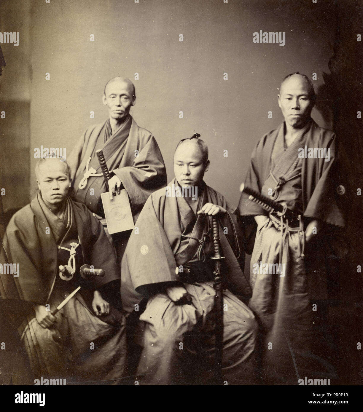 Portrait of the Satsuma Clan Envoys; Felice Beato, 1832 1909, Japan