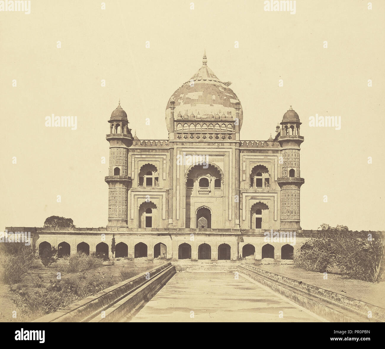 Sufter Jung's Tomb; Felice Beato, 1832 - 1909, Delhi, India; 1858; Albumen silver print Stock Photo