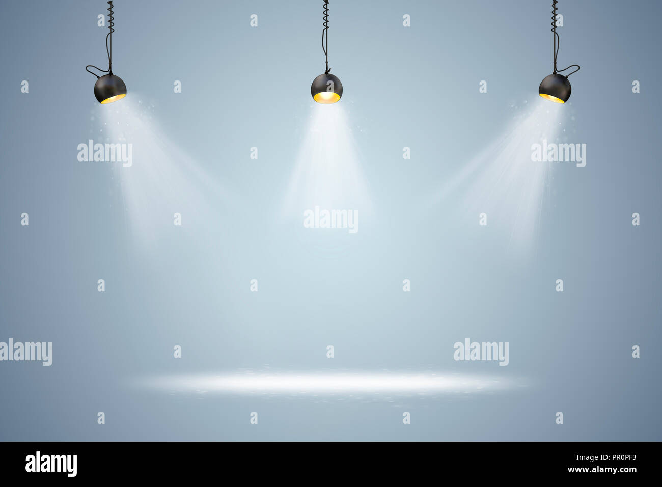 3d blank background setup with lighting lamps Stock Photo - Alamy