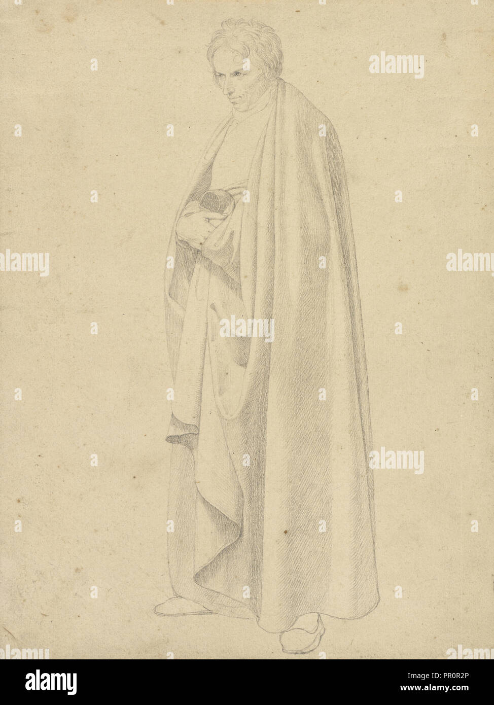 Joseph Wintergerst in a Floor-Length Coat; Wilhelm von Schadow, German, 1788 - 1862, Italy; about 1811 - 1813; Graphite Stock Photo