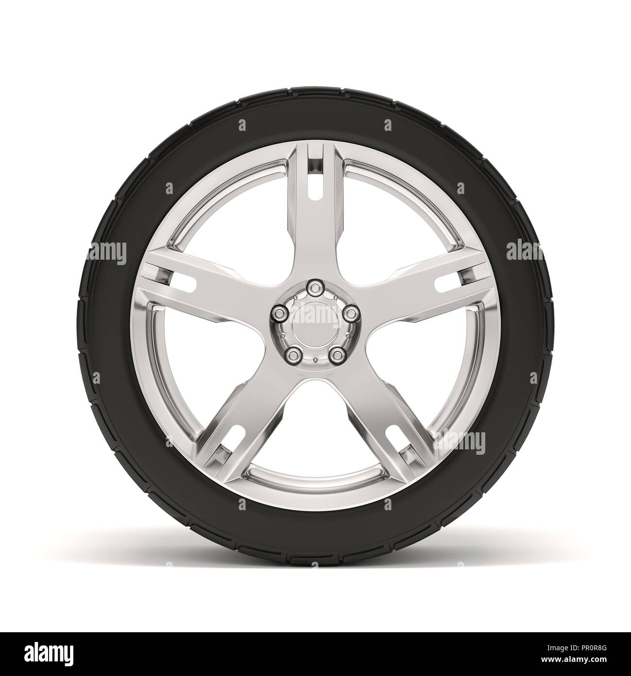 3d tire and alloy wheel on white background Stock Photo - Alamy