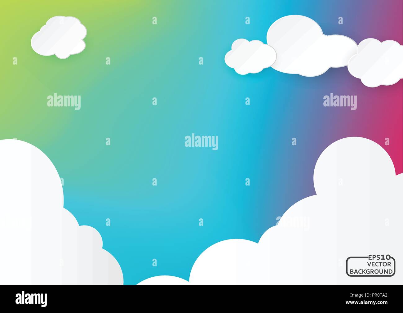 Blue sky with Colorful clouds. Vector illustration Stock Vector Image ...
