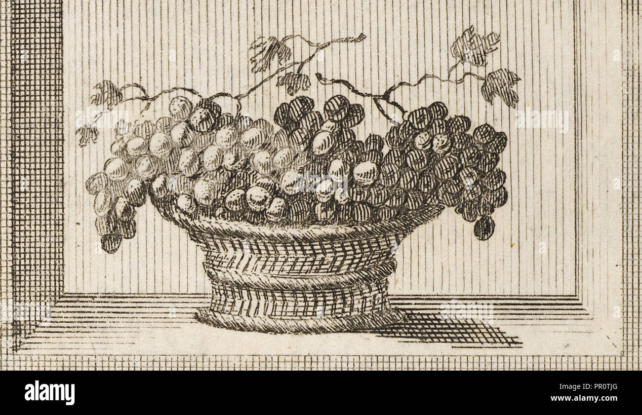 late 19, detail, Delle antichità di Ercolano, Baiardi, Ottavio Antonio, 1694-1764, Engraving, 1757-1792, Detail of upper left Stock Photo