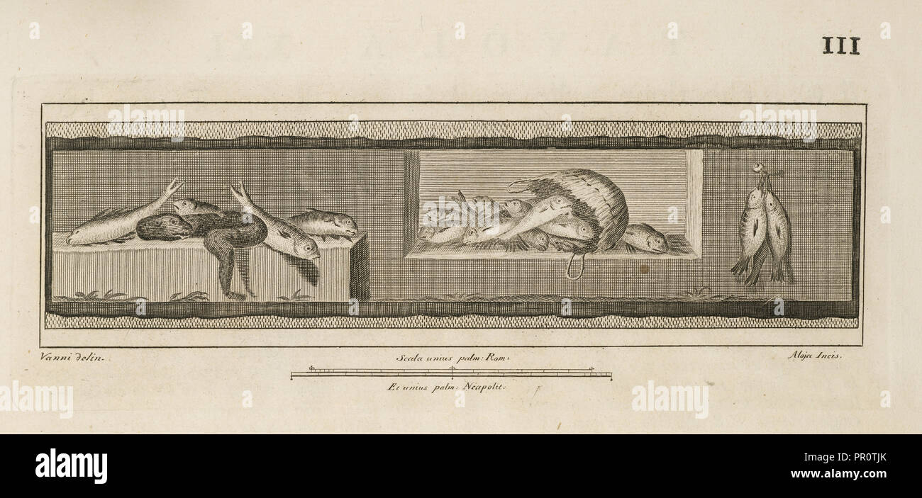 Tavola XXI, Delle antichità di Ercolano, Engraving, 1757-1792, Plate 21, located on page 111. Inscribed at lower left, Vanni Stock Photo