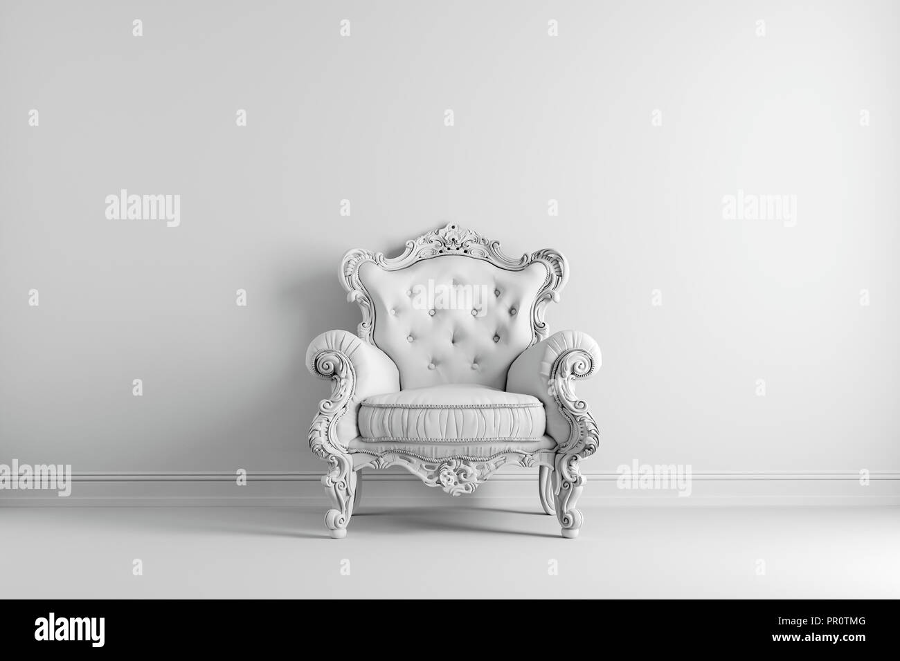 3d vintage arm chair interior render Stock Photo - Alamy