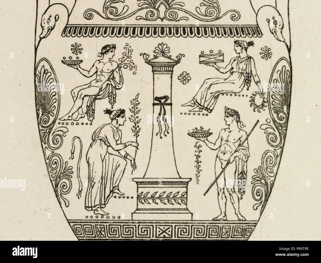 Plate 25. From a Vase in the British Museum, A collection of antique vases, altars, paterae, tripods, candelabra, sarcophagi Stock Photo