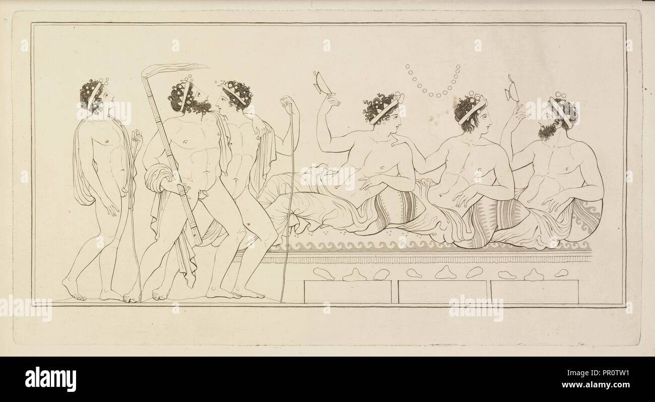 Plate 41, Collection of engravings from ancient vases mostly of pure Greek workmanship discovered in sepulchres in the kingdom Stock Photo