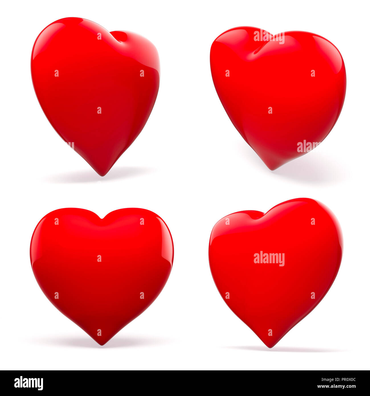 3d red heart on white background Stock Photo - Alamy