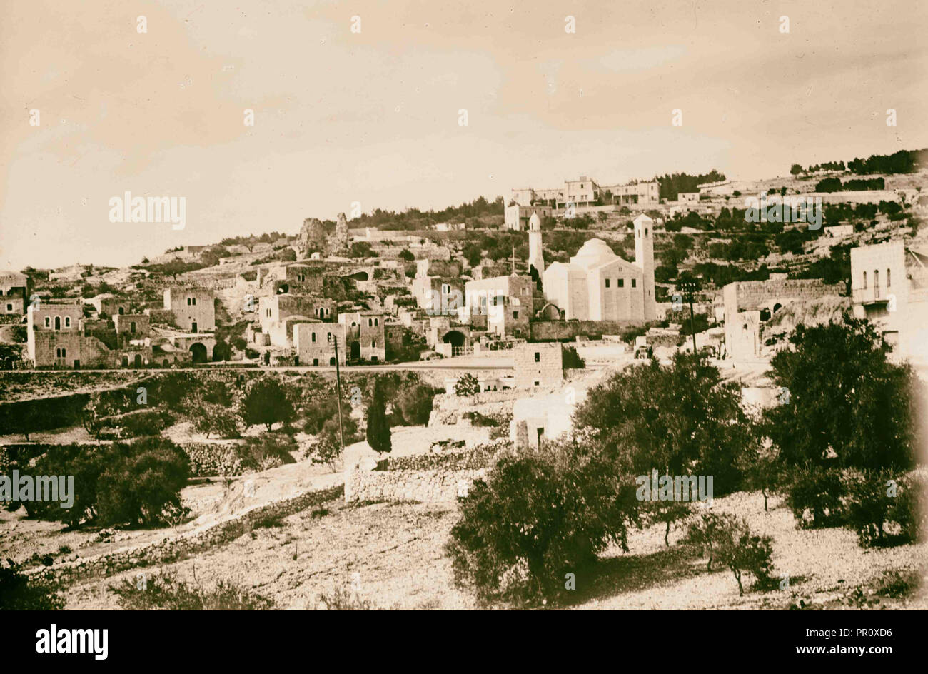 Bethany. Village showing Church of Lazarus. 1940, West Bank, Bethany