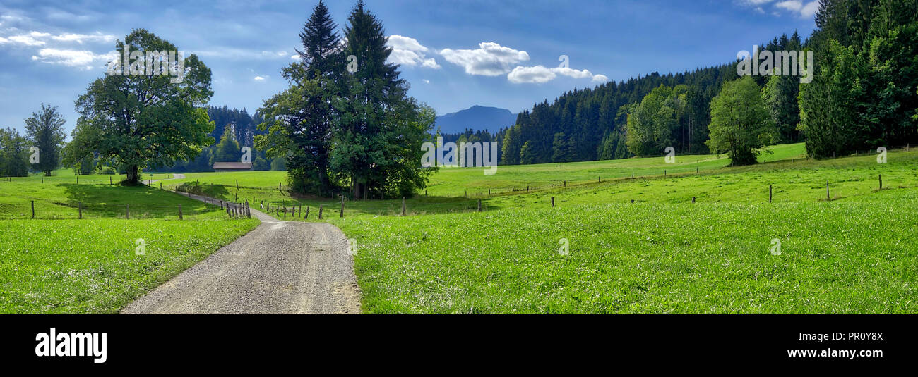 DE - BAVARIA: Tranquil landscape at Wackersberg near Bad Toelz (HDR-Image) Stock Photo