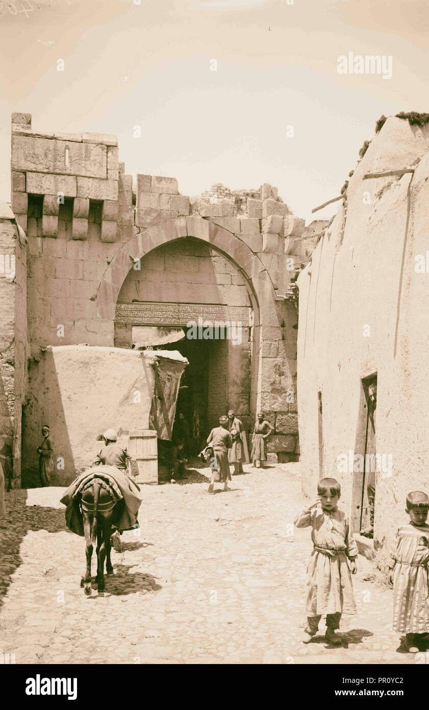 Damascus (Esh-Sham). Bab El-Salam, Gate of Peace. 1900, Syria, Damascus Stock Photo