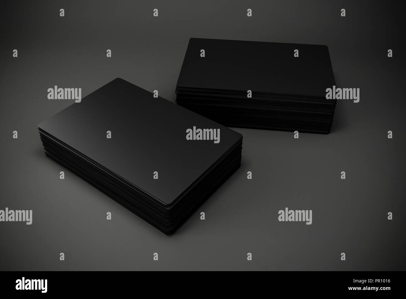 3d blank black business cards Stock Photo Alamy