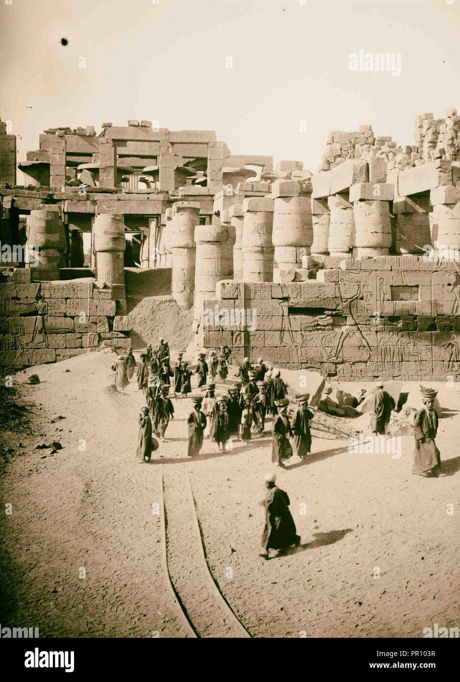 Egyptian views; Karnak. The Great Temple of Ammon. 1900, Egypt, Karnak Stock Photo
