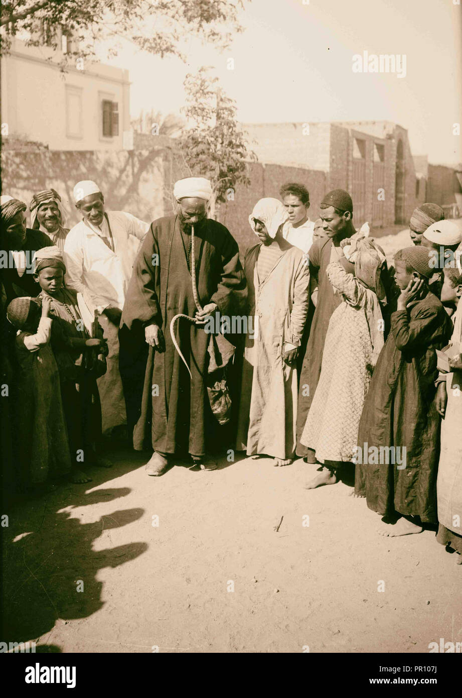 Egyptian characters, etc. Snake charmer, Cairo. 1900, Egypt, Cairo