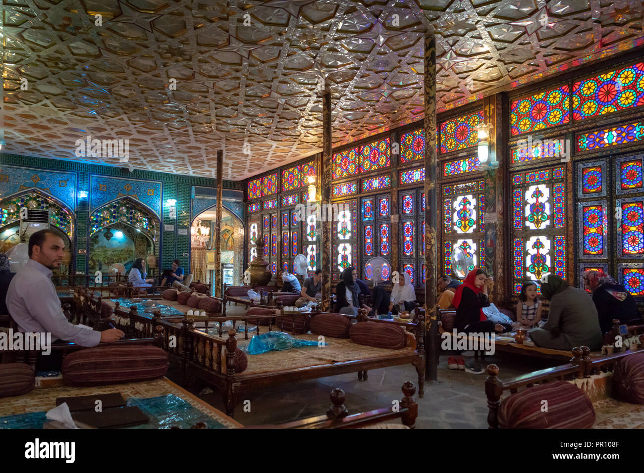 Isfahan, Iran June 2018 Nagshe Jahan Persian restaurant offers