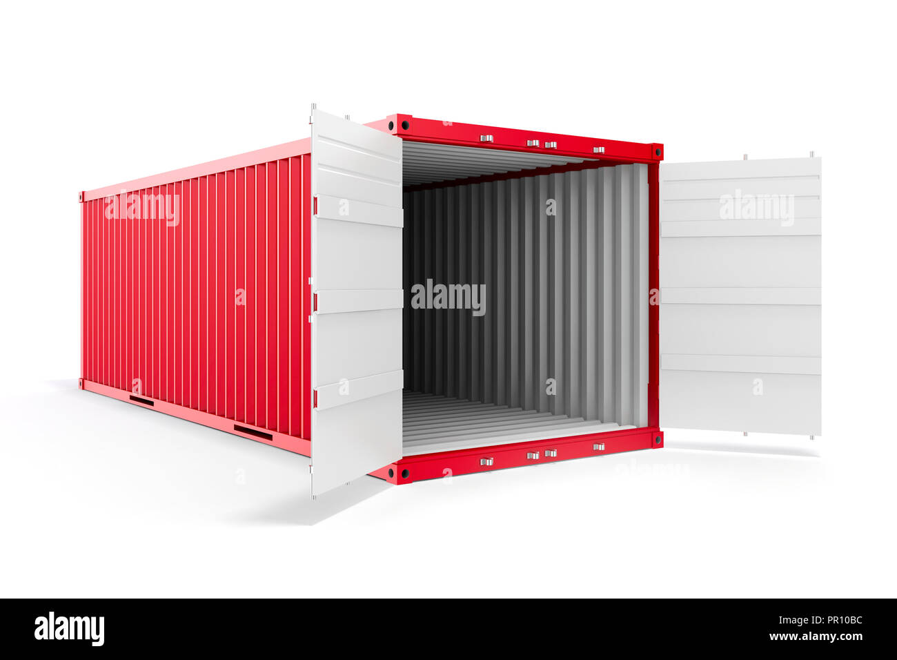 3d cargo container on white background Stock Photo - Alamy