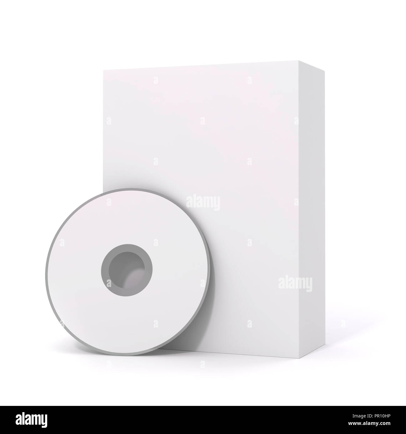 3d blank software package and dvd on white background Stock Photo