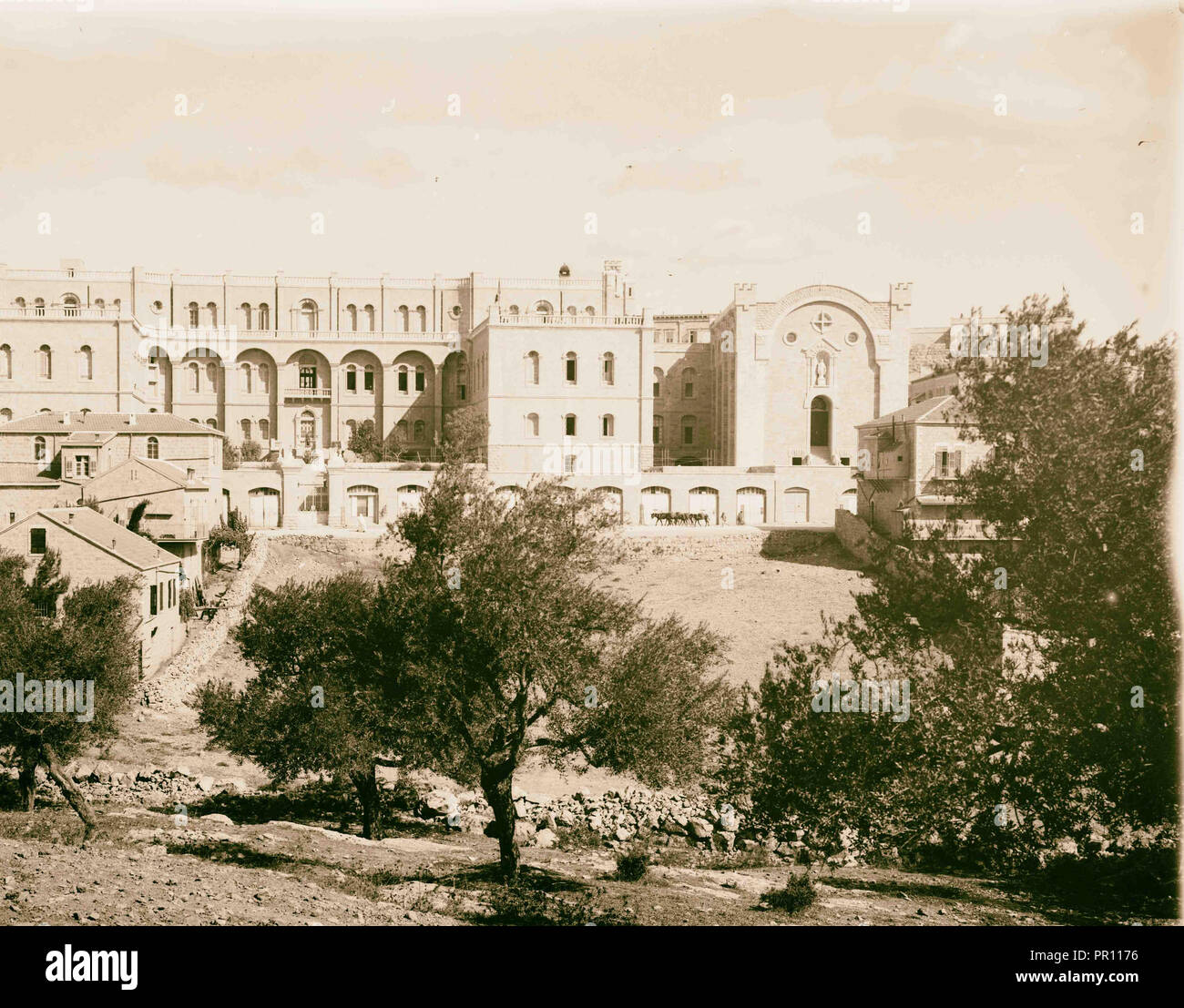 Etablissement des Soeurs de Charite. Jerusalem. 1920, Jerusalem, Israel Stock Photo