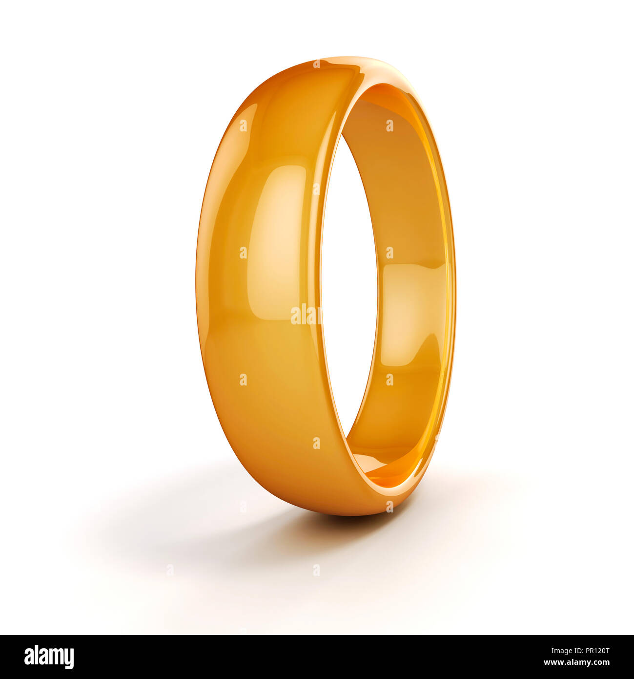 3d gold wedding ring on white background Stock Photo - Alamy