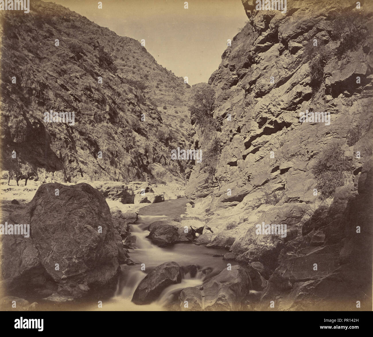 View of river; John Burke, British, active 1860s - 1870s, Afghanistan; 1878 - 1879; Albumen silver print Stock Photo