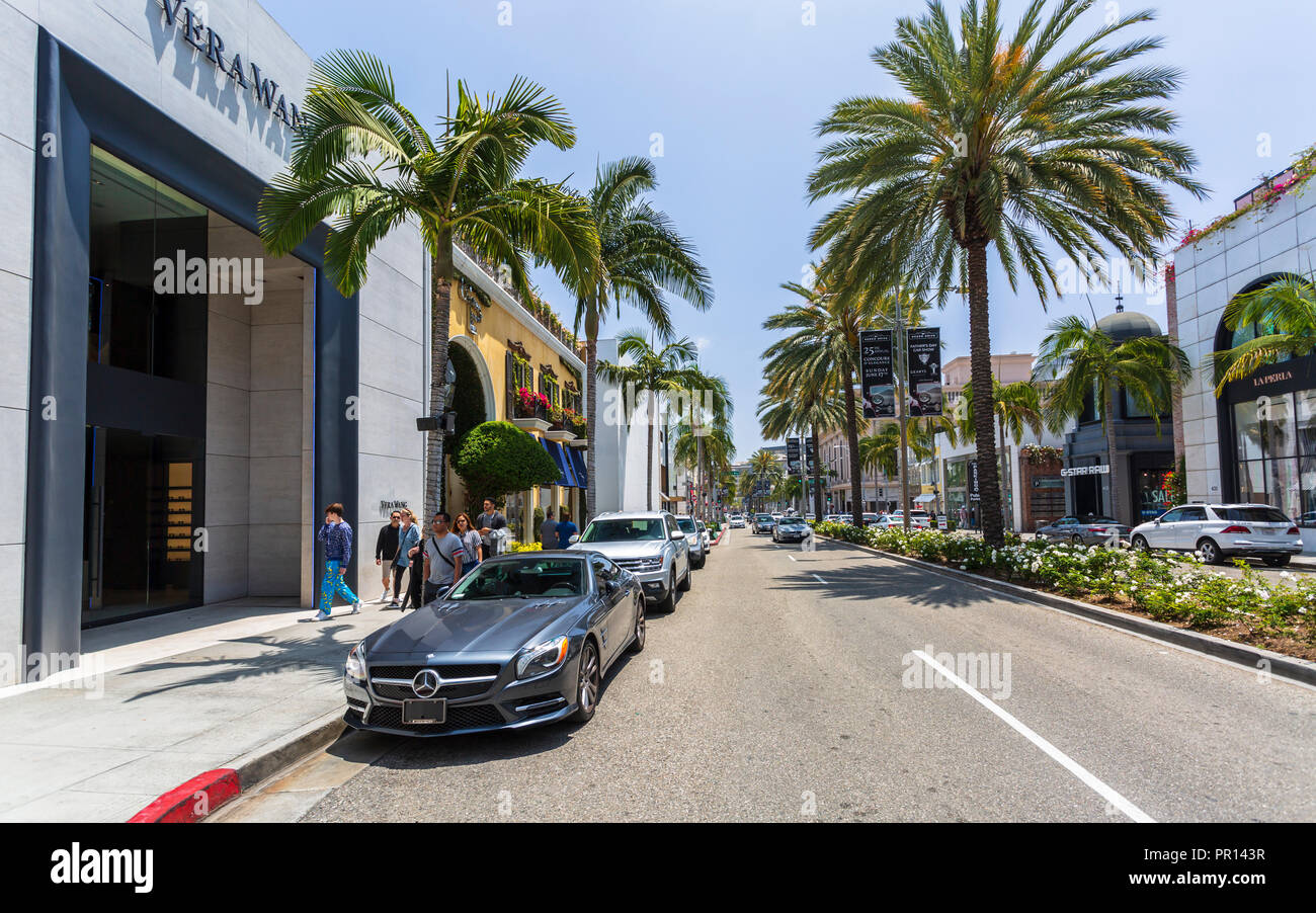 Rodeo drive, Beverly Hills, Los Angeles, California, CA, during