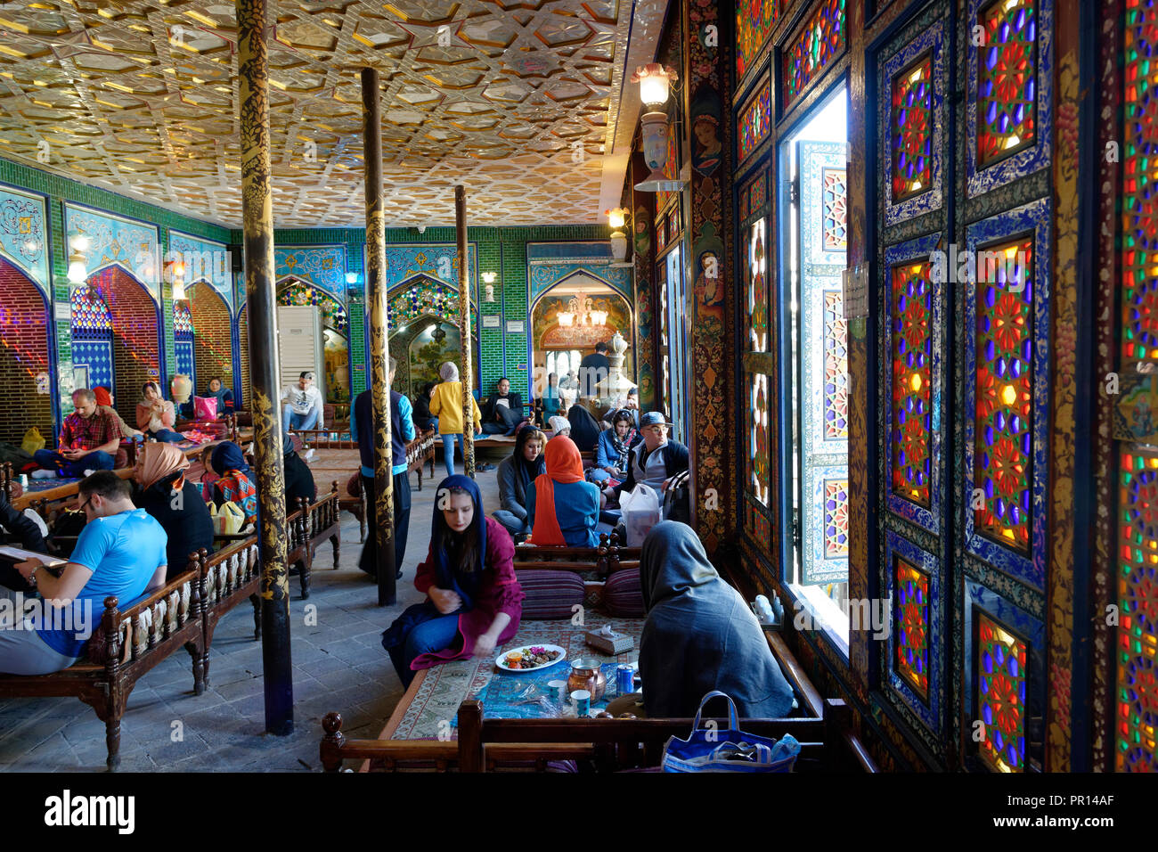 Naghsh-E Jahan Restaurant, Isfahan, Iran, Middle East Stock Photo