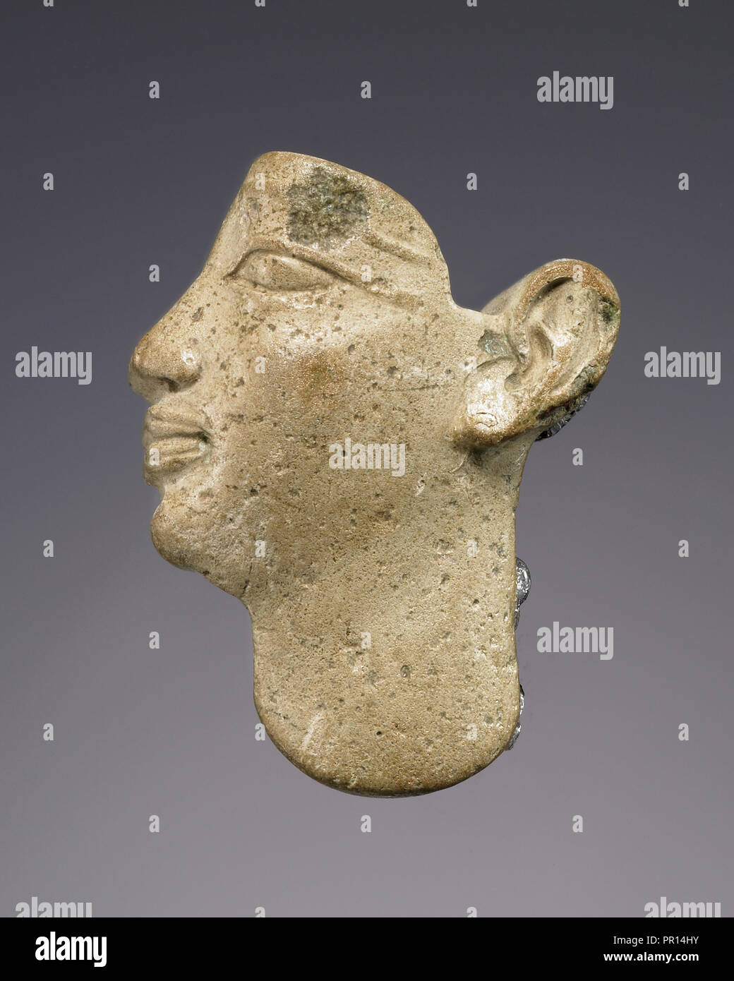 Head Inlay; Egypt; 1540 - 1075 B.C; Glass; 2.6 cm, 1 in Stock Photo
