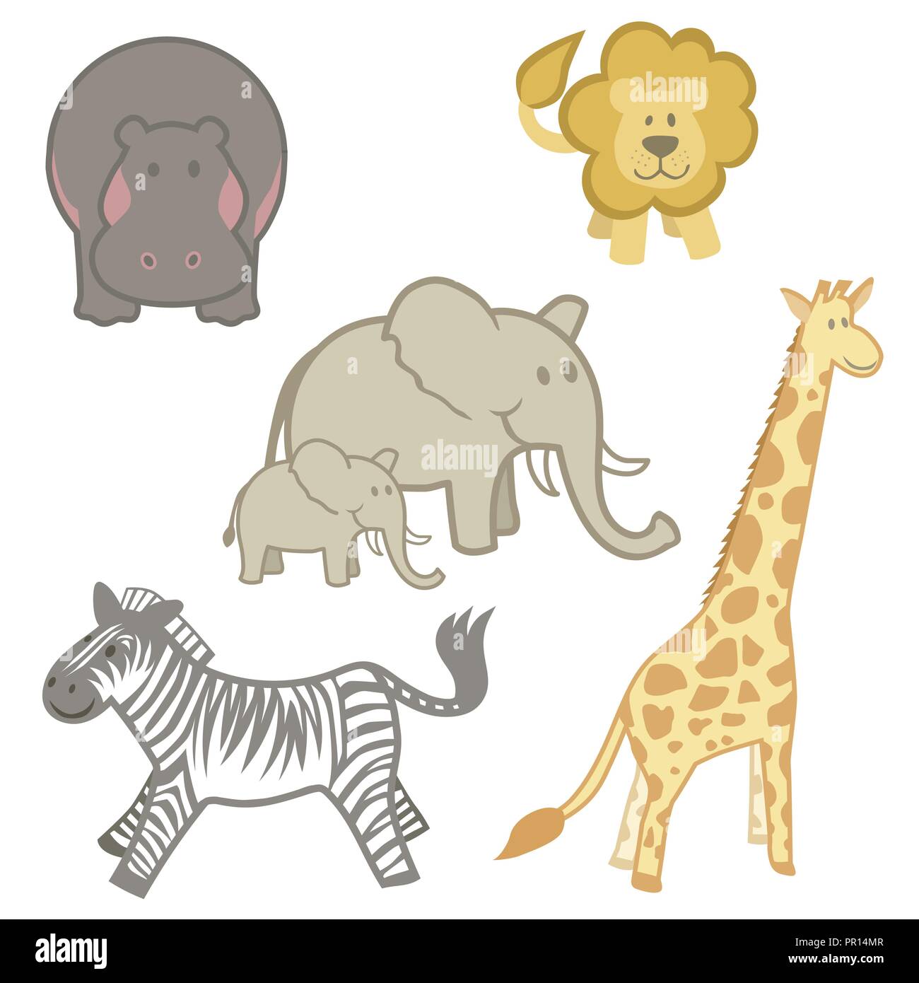 African animals illustrations hi-res stock photography and images - Alamy