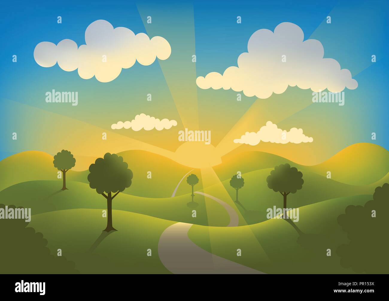 English hills countryside Stock Vector Images - Alamy