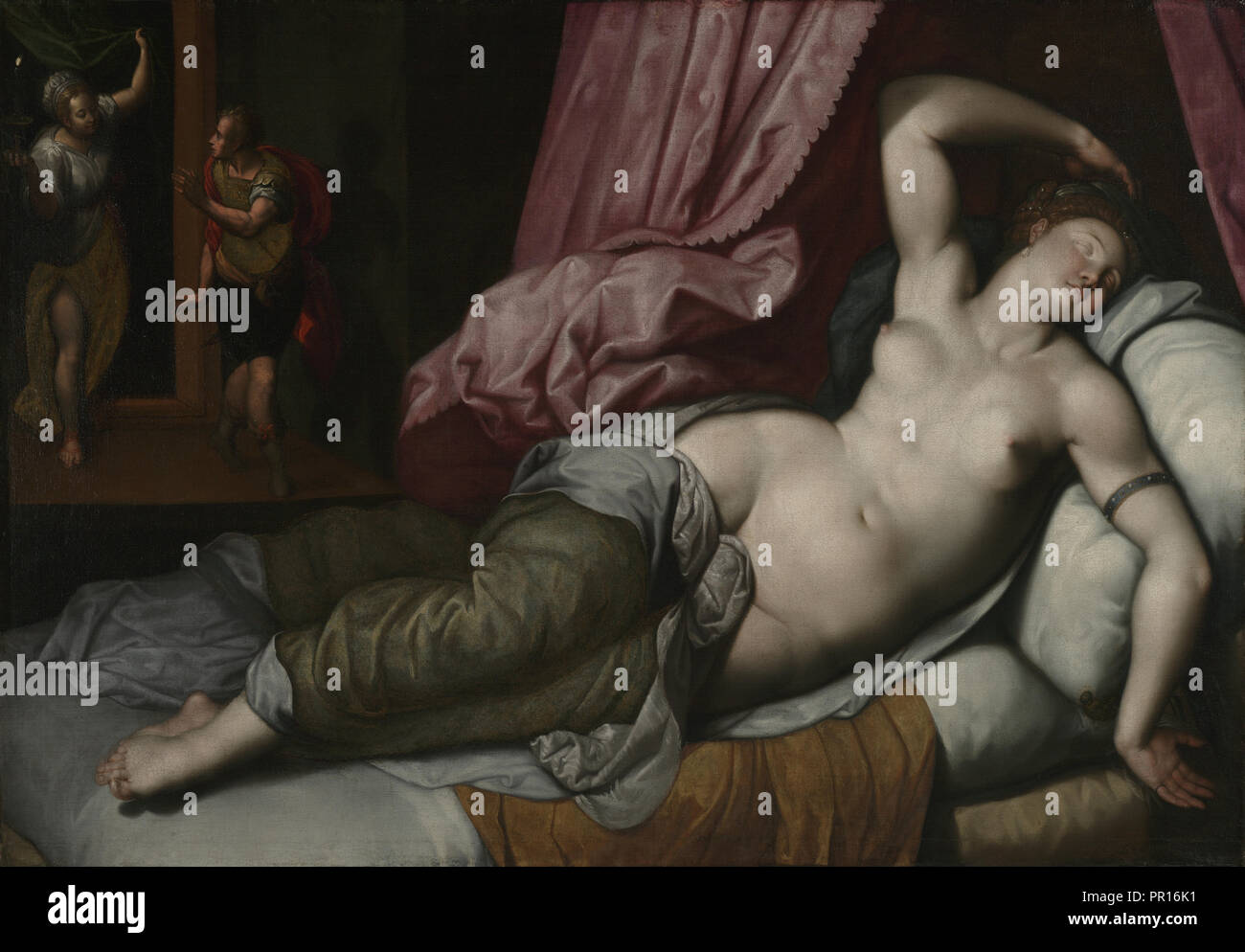 Paris Being Admitted to the Bedchamber of Helen; Jacob de Backer, Flemish, active 1545 - 1600, Italy; about 1585,1590 Stock Photo