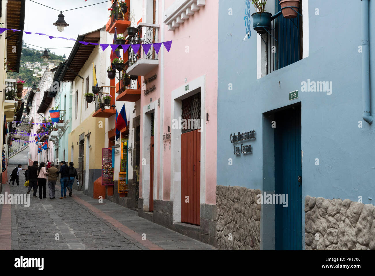La Ronda street, Quito, Ecuador, South America Stock Photo