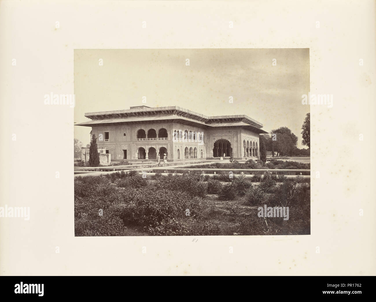 Deig; The Gopal Bhowun, Palace, from the Garden; Samuel Bourne, English, 1834 - 1912, Deeg, India; about 1866; Albumen silver Stock Photo