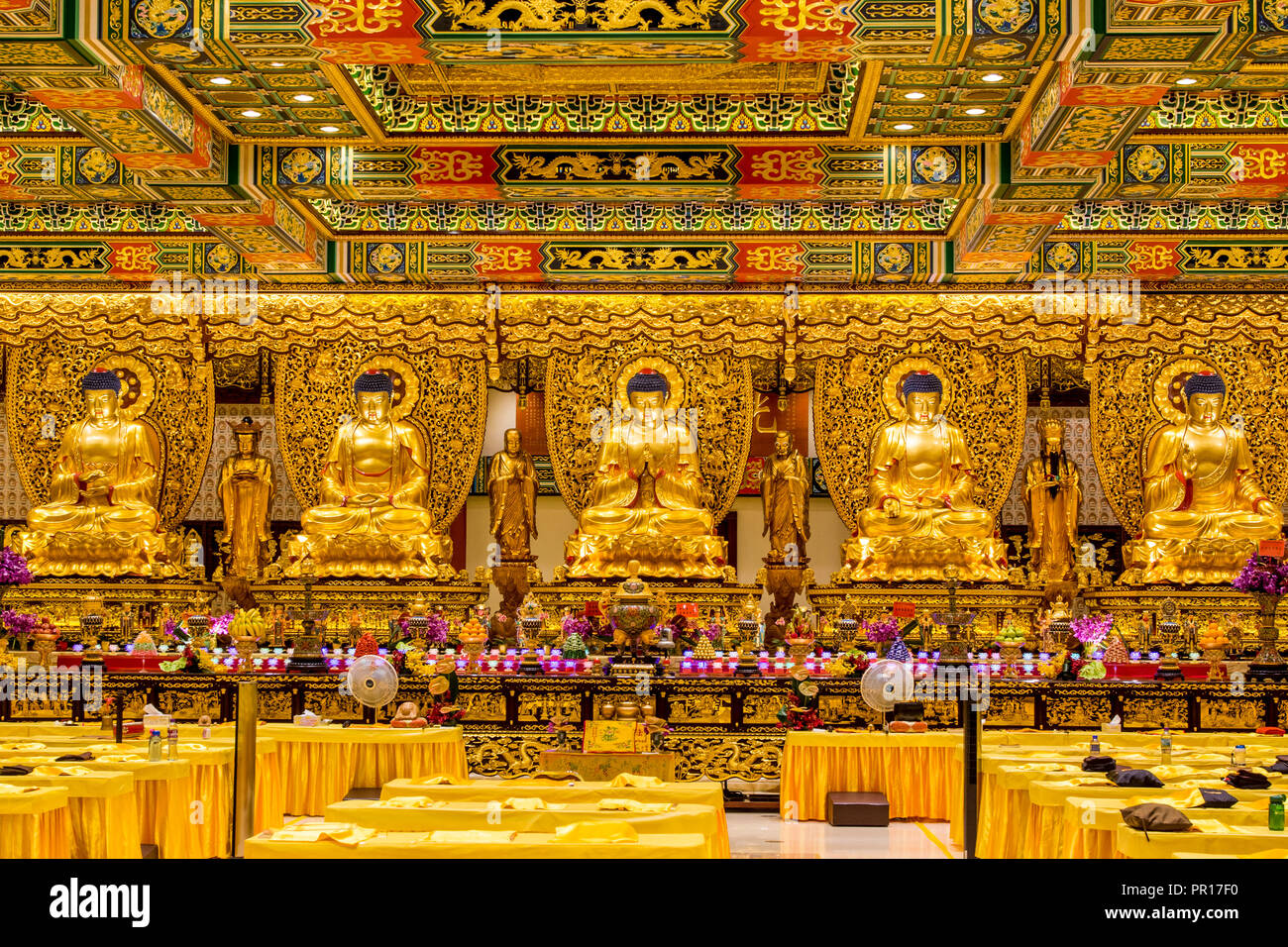 Grand Hall of Ten Thousand Buddhas at the The Big Buddha and Po Lin Monastery, Lantau Island, Hong Kong, China, Asia Stock Photo