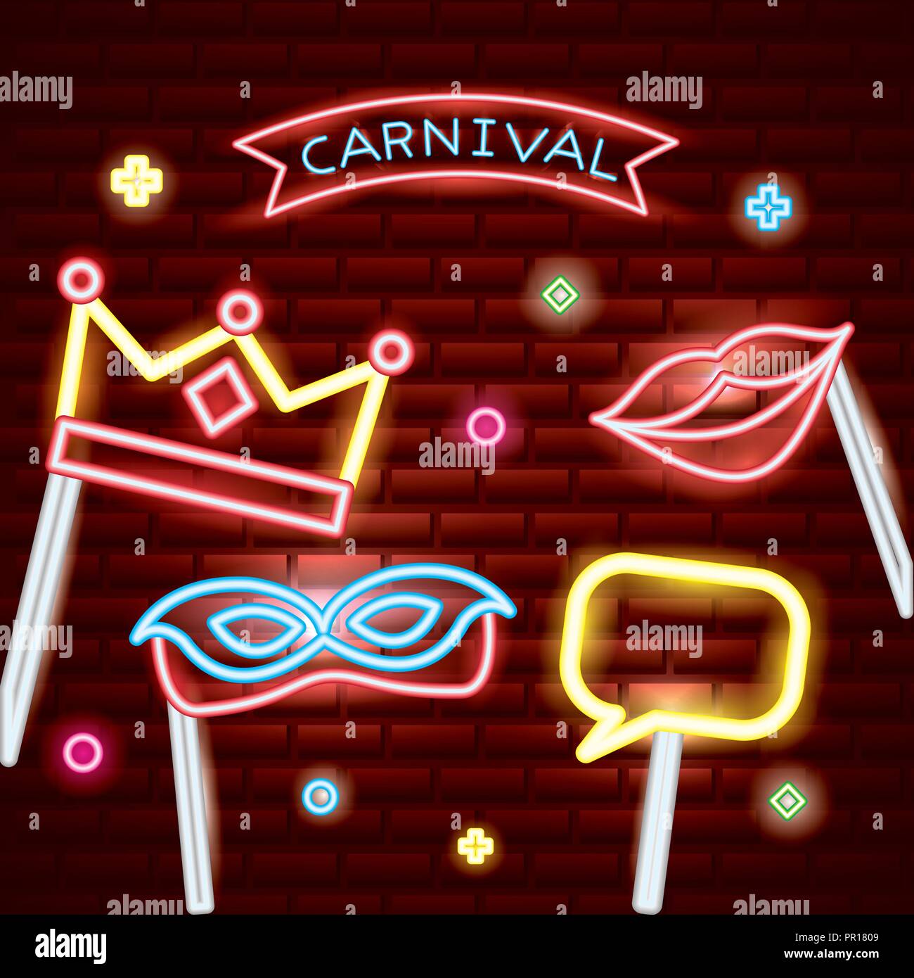 party mask night red ribbon carnival sticks photo vector illustration ...