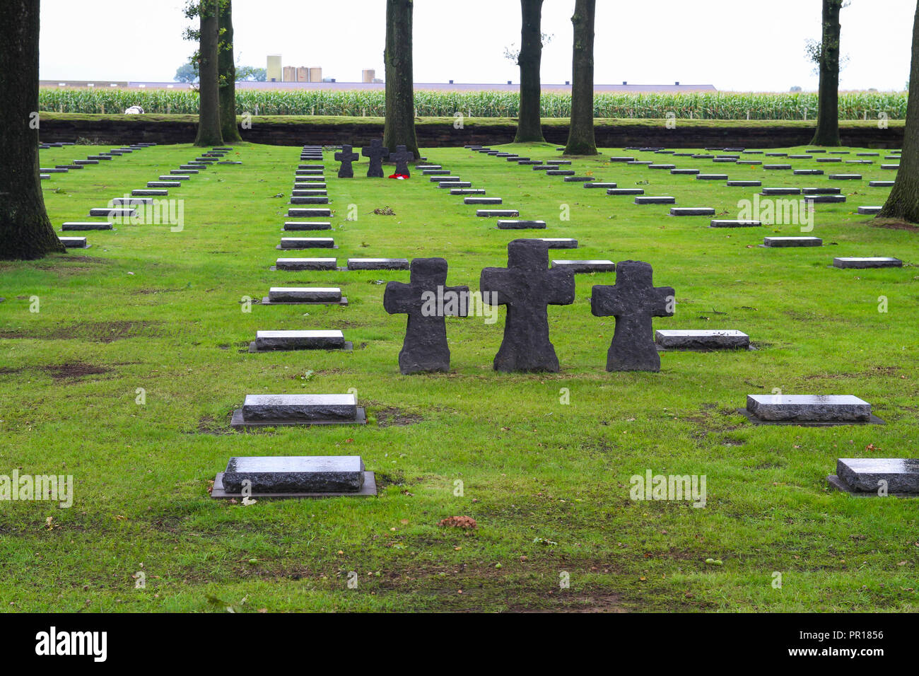 Langemark German Cemetery near Ypres in Belgium Stock Photo