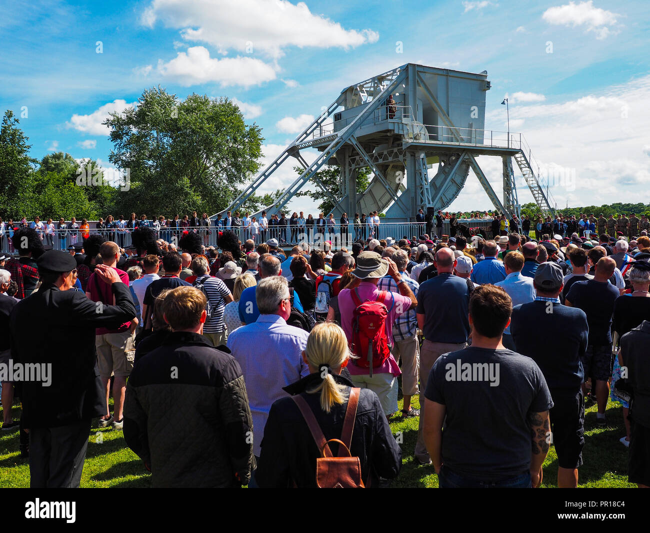 D Day commemorations at Pegasus Bridge in Normany June 2016 Stock Photo
