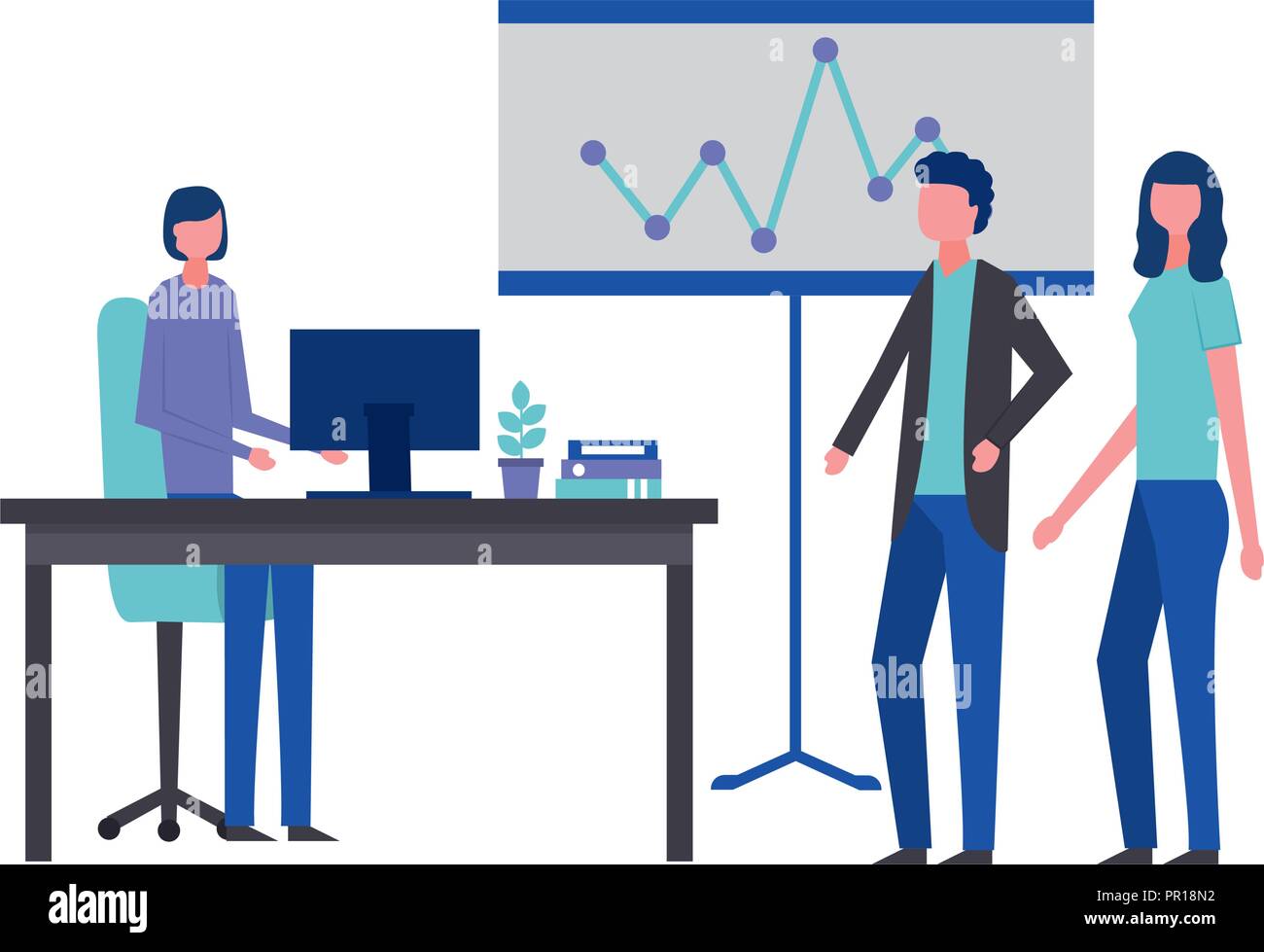 business man and woman office vector illustration Stock Vector Image ...