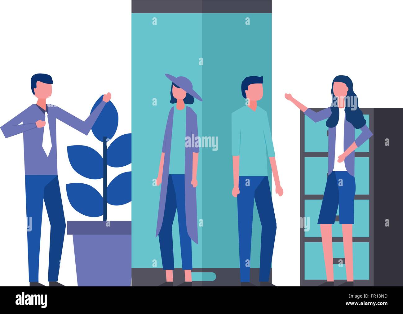 business man and woman office vector illustration Stock Vector Image ...