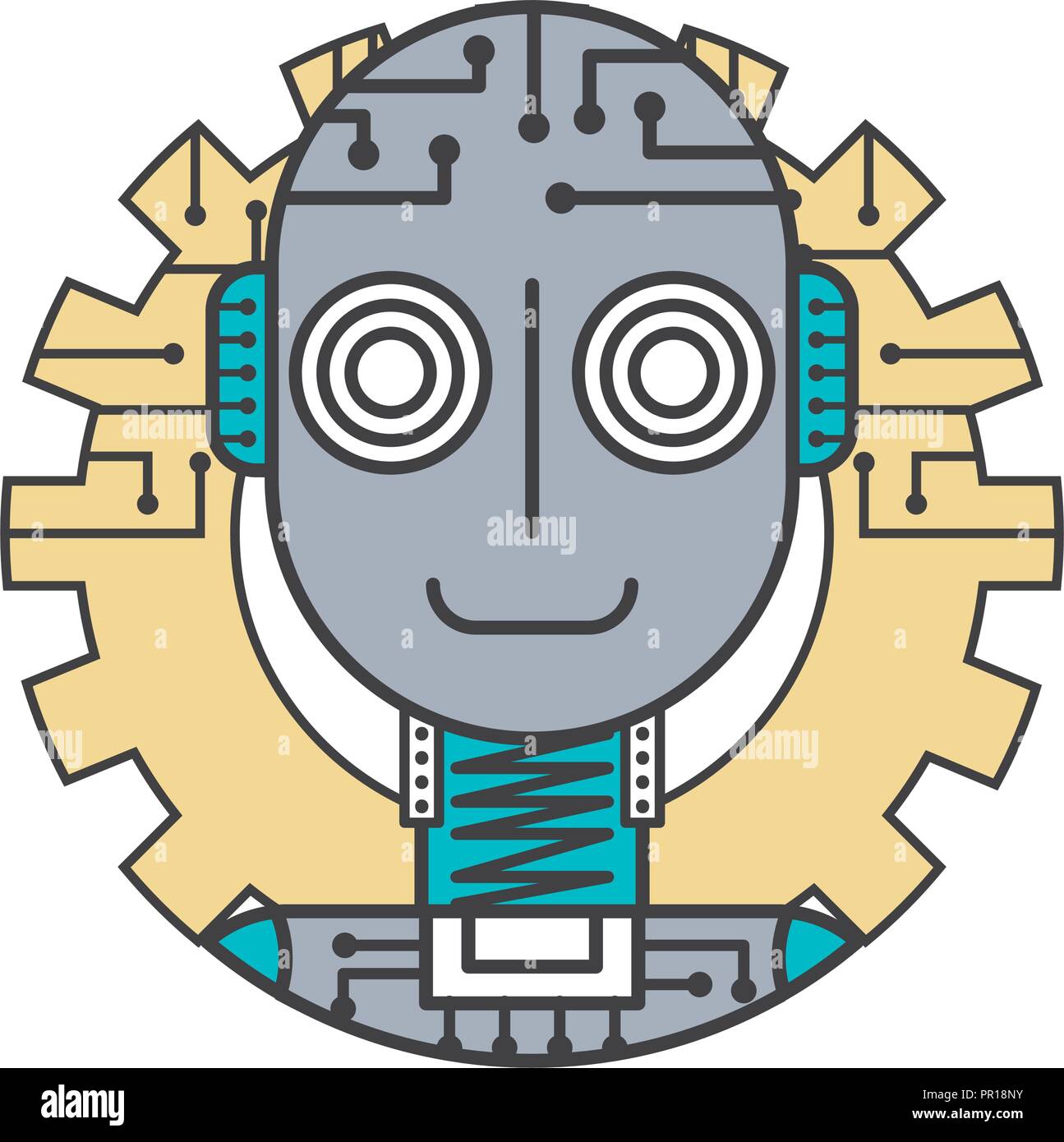 robot artificial intelligence futuristic gear mechanical vector ...