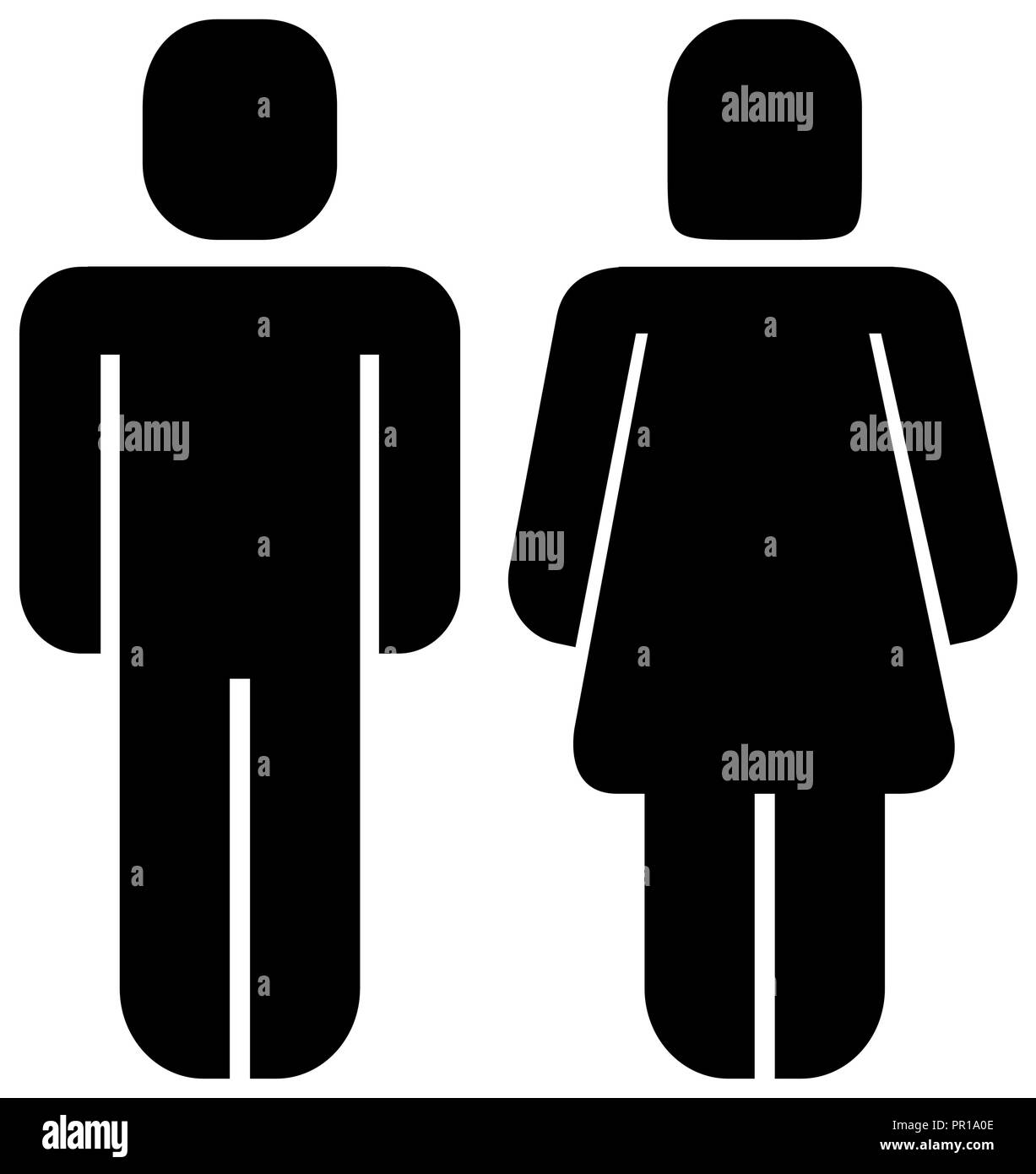 man and woman standing figure pictogram vector illustration Stock ...