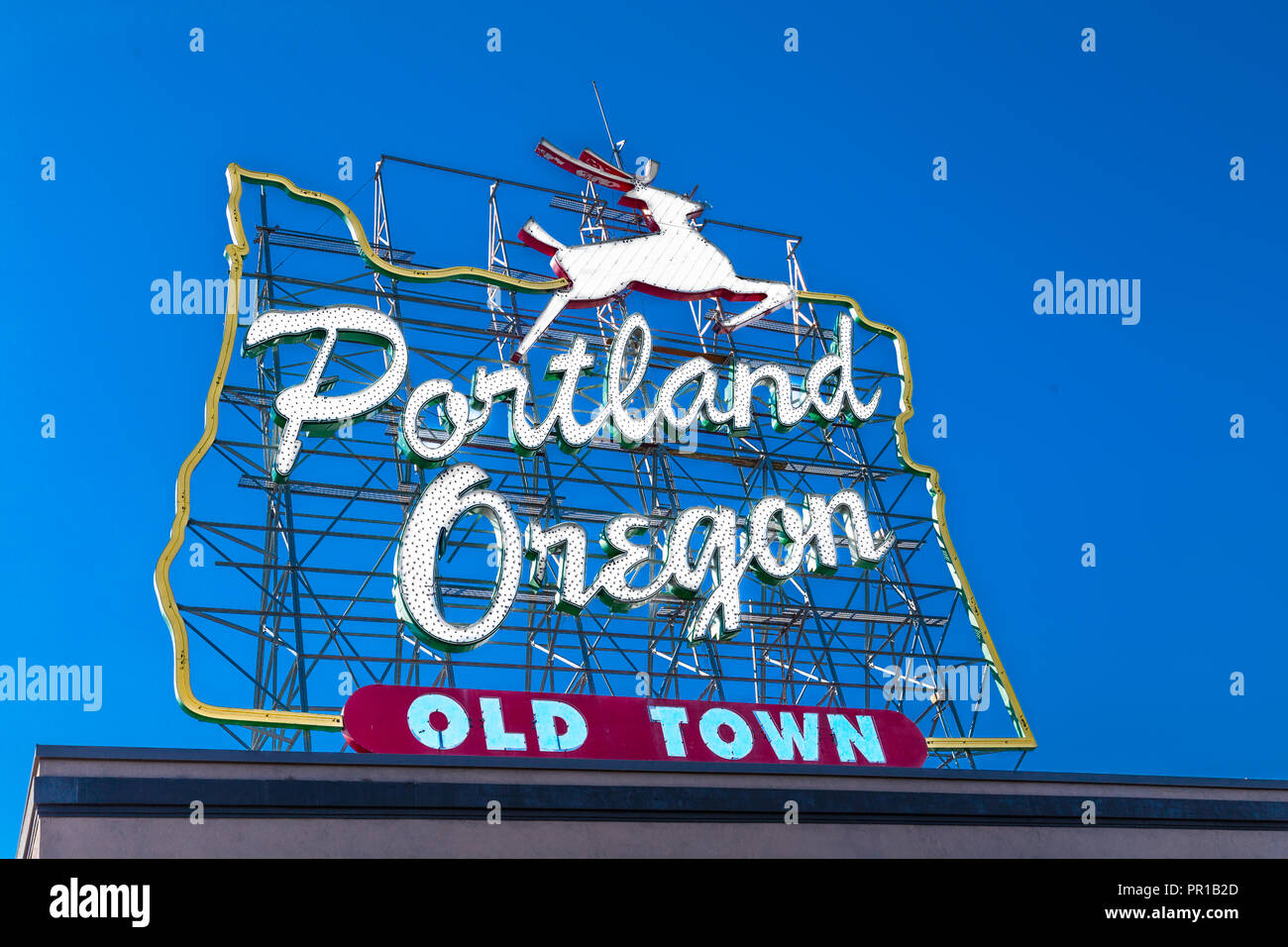 Portland oregon sign old town hires stock photography and images Alamy