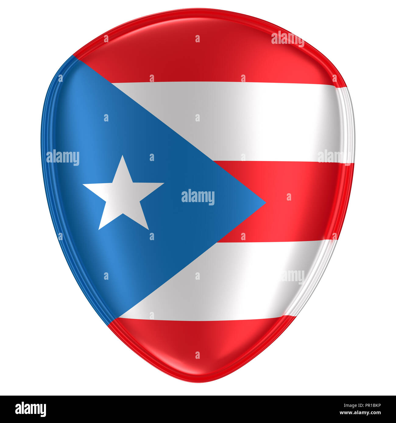 3d rendering of a Puerto Rico flag icon on white background Stock Photo ...