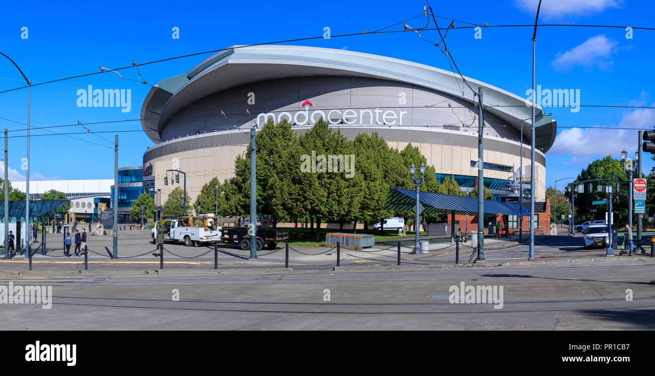 Portland, Oregon - Sep 21, 2018 : Moda Center, Sports arena in Portland city Stock Photo