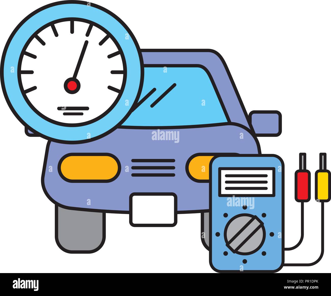 vehicle speedometer and diagnostic automotive service vector illustration Stock Vector Image